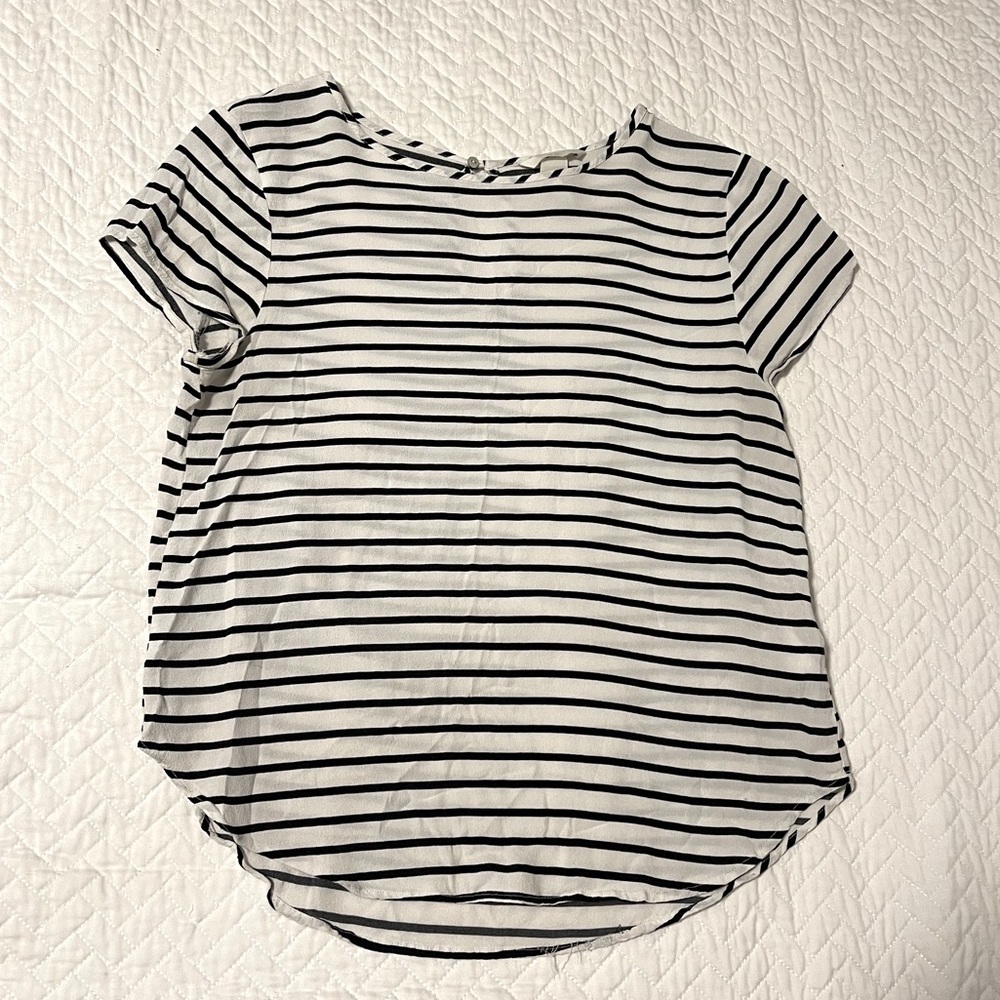 White & Black Blouse